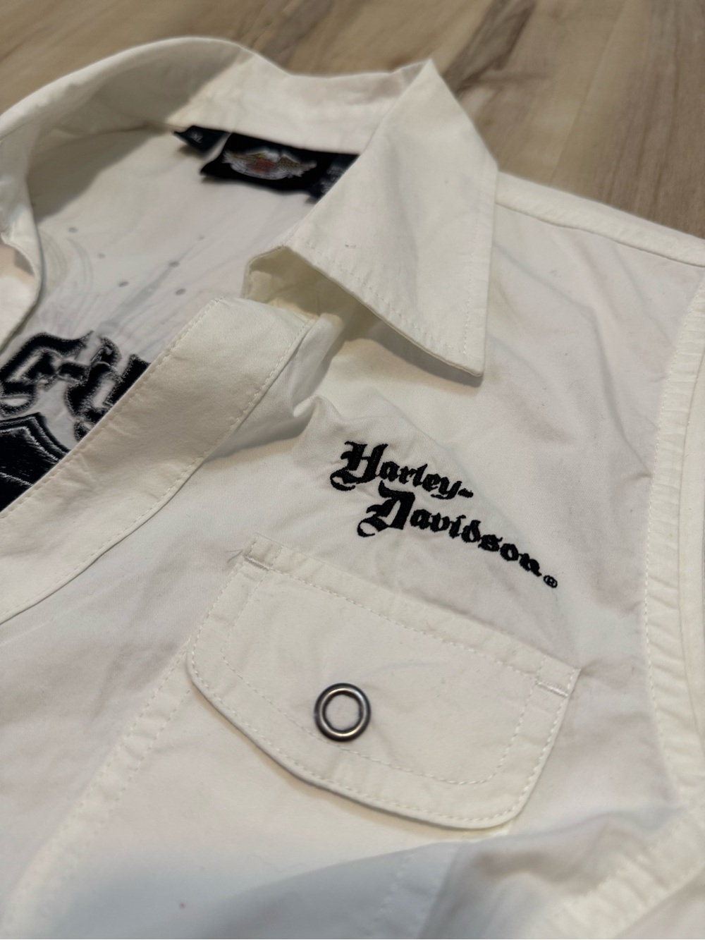 Y2K Harley Davidson White Vest - Picture 3 of 5